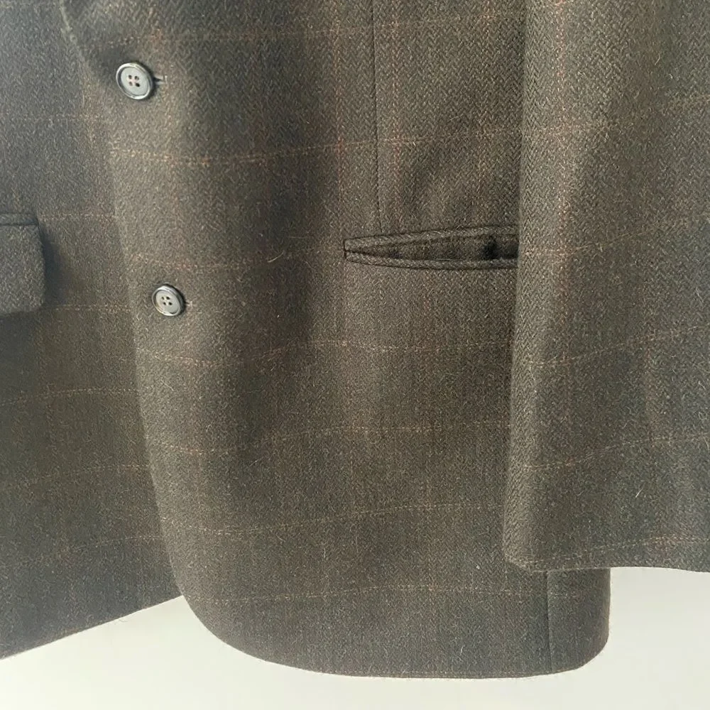 Vintage Brooks Brothers Wool Plaid Jacket Sport Coat Blazer Mens 43L Old Money